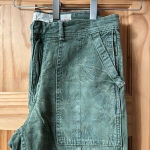 Anthropology, green flower detail pants trouser